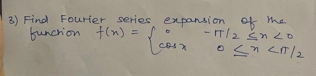 3) Find Fourier series expansion of he
funchion t(x)
ニ
cos n
