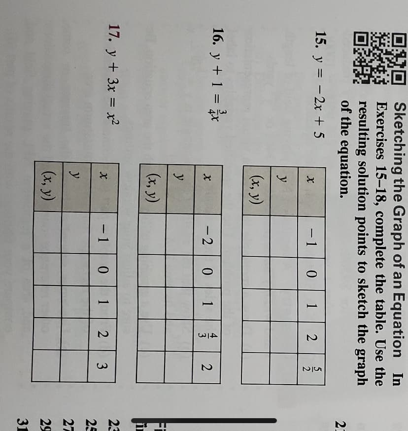 17. y + 3x = x2
%3D
- 1
0 1 2
3
y
(x, y)
