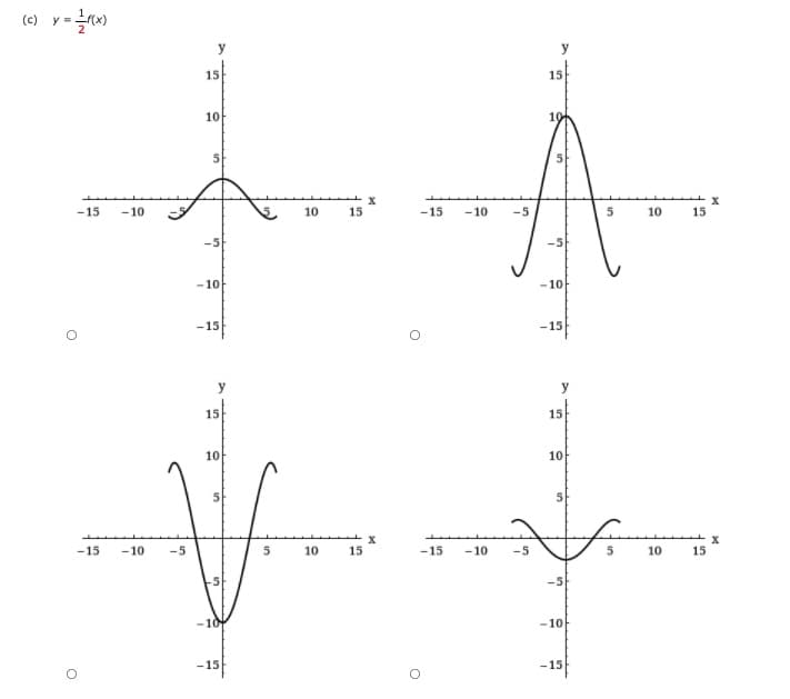 (c)
y =
y
15
15
10
-15
- 10
10
15
-15
- 10
-5
10
15
-5
-5
-10
- 10
-15
-15
15
15
10
10
5
-15
- 10
-5
10
15
-15
- 10
-5
5
10
15
-5
-5
-10
-10
-15
-15
