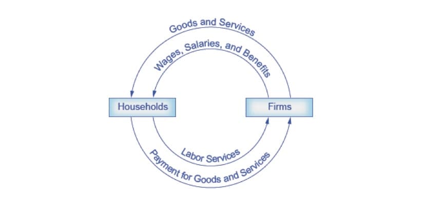 Goods and Services
Salaries, and Benefits
Wages,
Households
Firms
Payment for Goods and Services
Labor Services
