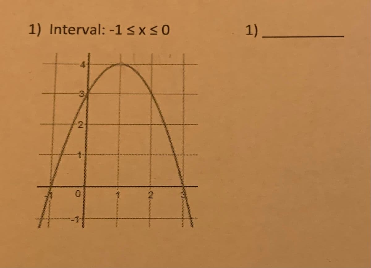 1) Interval: -1<x<0
1)
-3,
-2
2.
