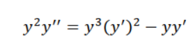 y?y" = y³(v')² – yy'
