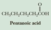 CH,CH,CH,CH,COH
Pentanoic acid
