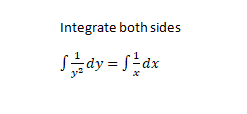 Integrate both sides
Sdy = dx
