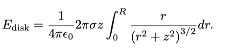 Edisk
1
-2πστ
Απερ
CR
Sto (2² +
0
r
(r² +22)3/2 dr.
