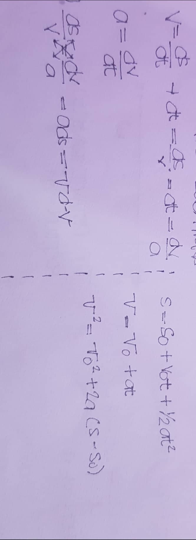 = P = ²50 = + =
a= dv
at
OSKCK
VA
= Ods=√d-v
3
S = So + vot + ½¼/2at²
V=To tat
v² = To ² + 2a (s-so)