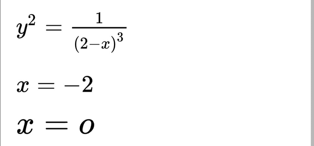 1
y²
(2-x)3
-2
О — х
