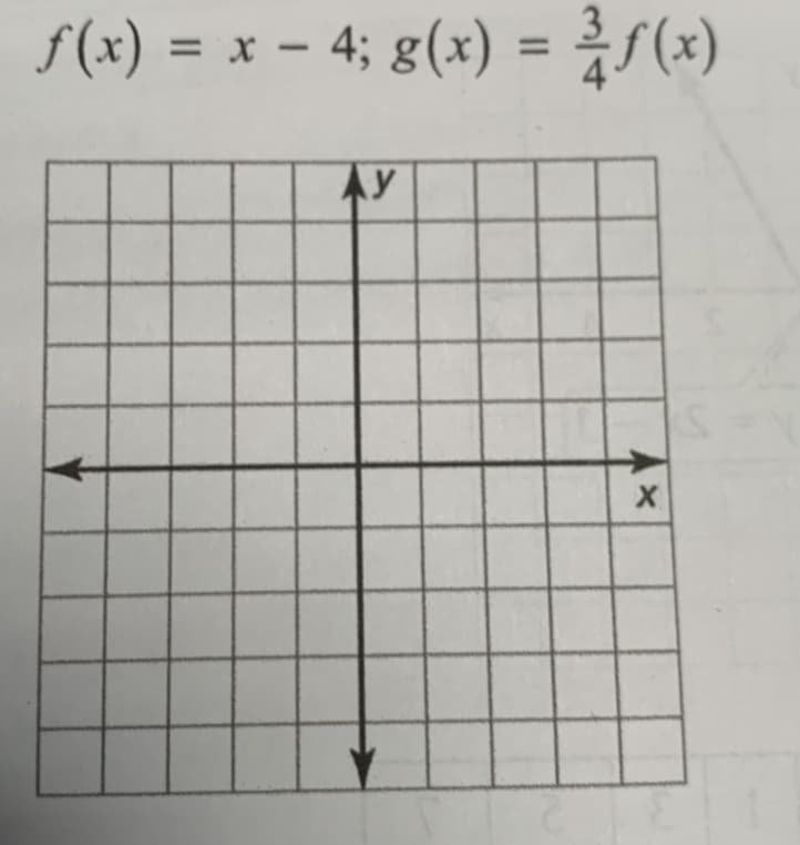 f(x) = x – 4; g(x) = S(x)
%3D
%3D
-
Ay
