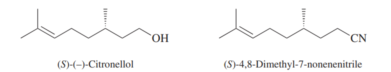 ОН
CN
(S)-(-)-Citronellol
(S)-4,8-Dimethyl-7-nonenenitrile
