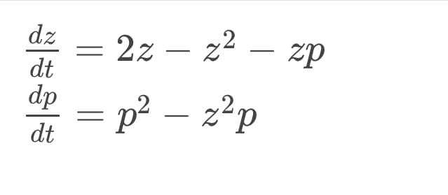 dz
dt
dp
dt
2z
2x
- x² - xp
x2
= p² - z²p