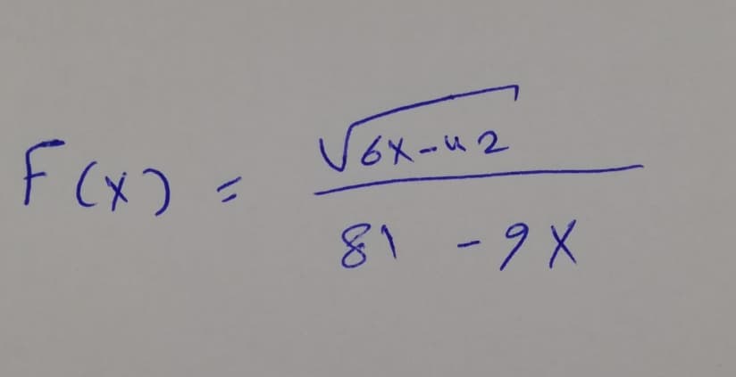 F(x) =
81 -9X

