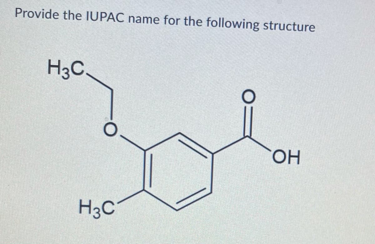 Provide the IUPAC name for the following structure
H3C.
HO,
H3C
