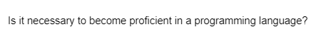 Is it necessary to become proficient in a programming language?