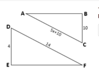 B
A
10
5x+10
D,
14
E
