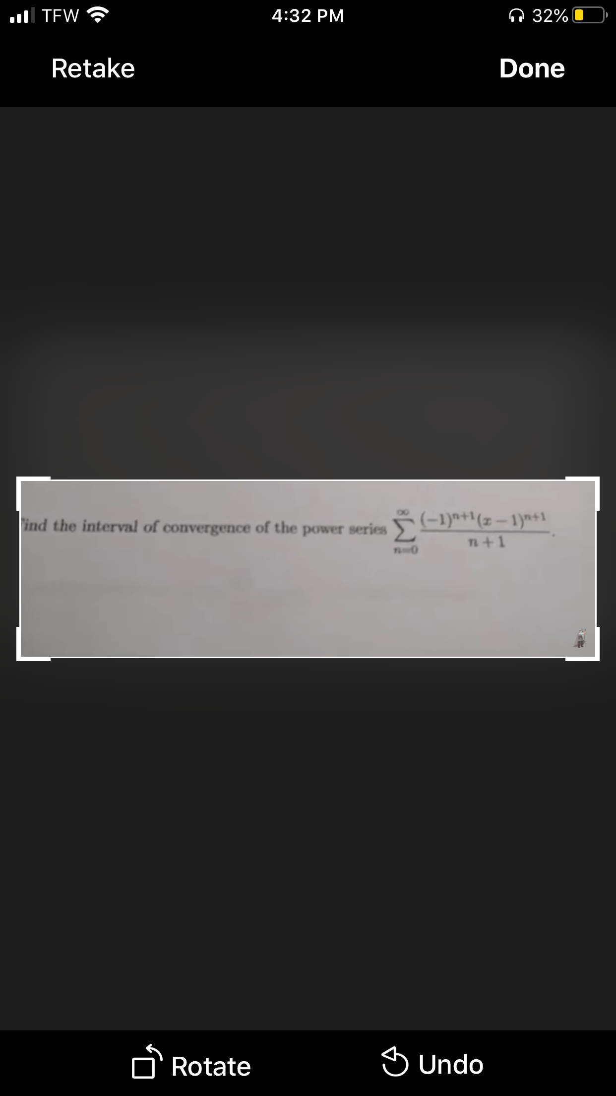 ind the interval of convergence of the
power
series
n+1
