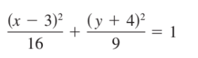 (х — 3)° (у + 4)2
= 1
9.
+
16
