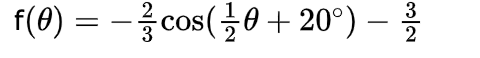 f(9) %=D -흉 cos(글0+ 20°)- 홀
3
COS
