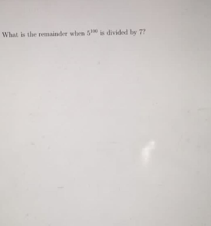 What is the remainder when 5100 is divided by 7?
