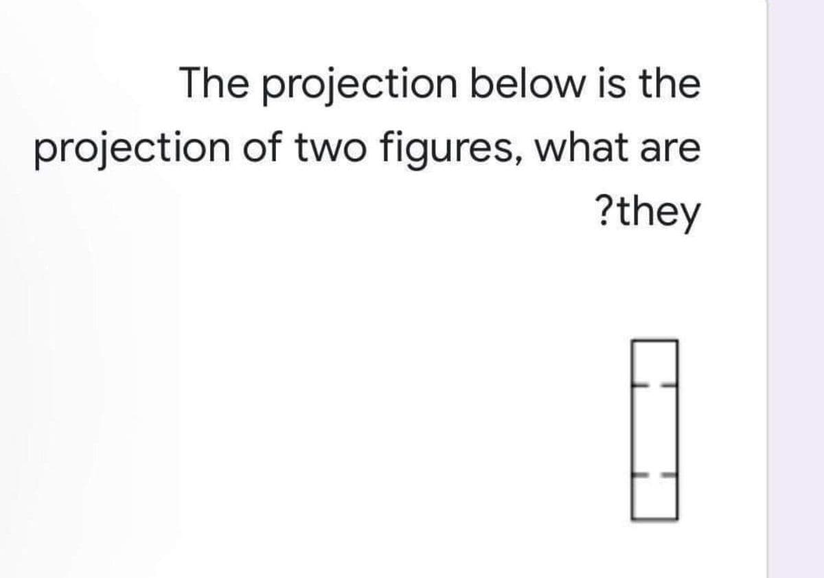 The projection below is the
projection of two figures, what are
?they