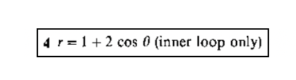 4 r=1+2 cos 0 (inner loop only)
