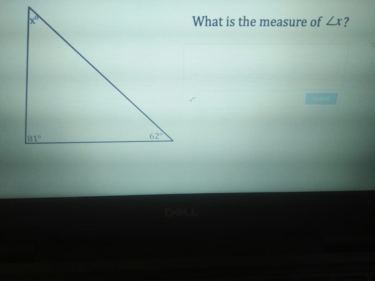 What is the measure of Zx?
Subnit
81°
620
DELL
