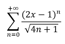 Σ
(2х — 1)"
n
V4n + 1
n=0
