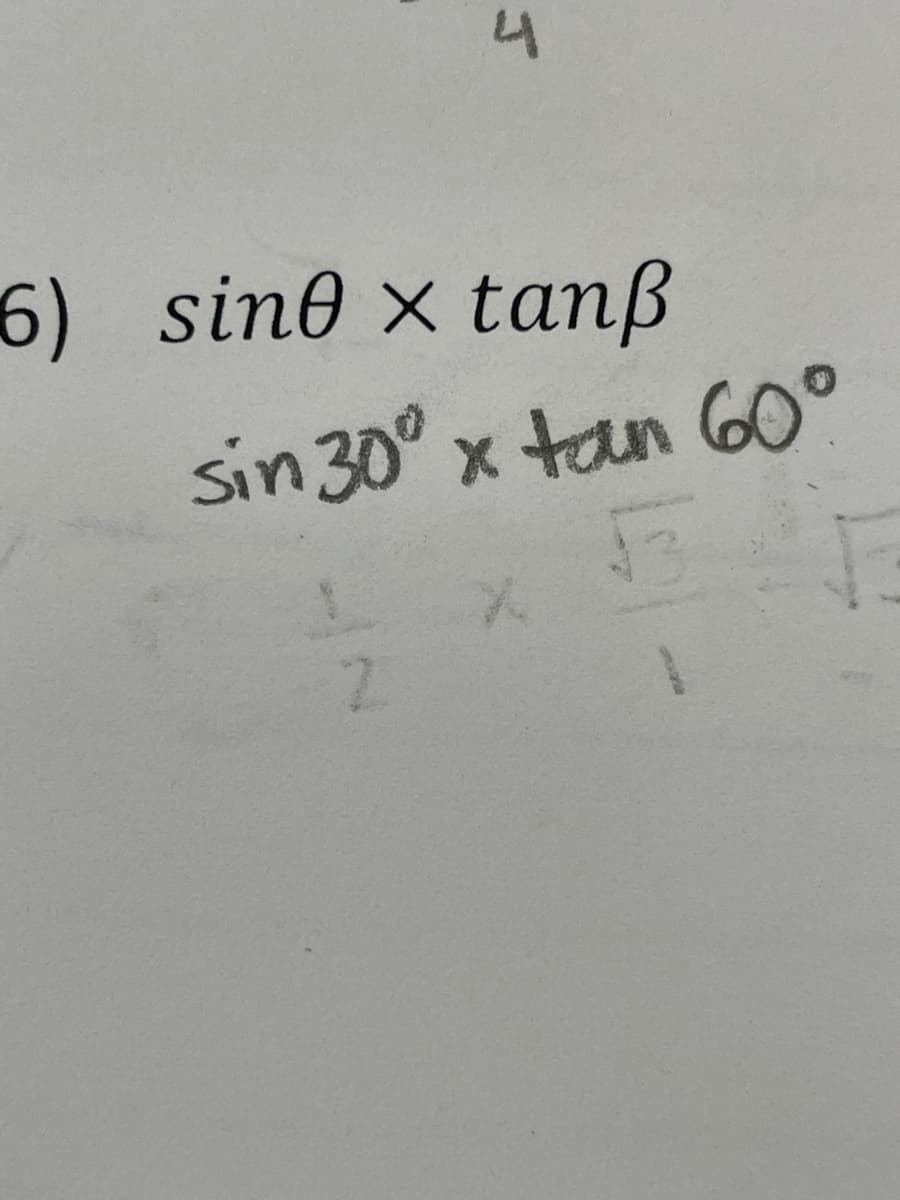 6) sine x tanß
sin 30° x tan 60°
2.
