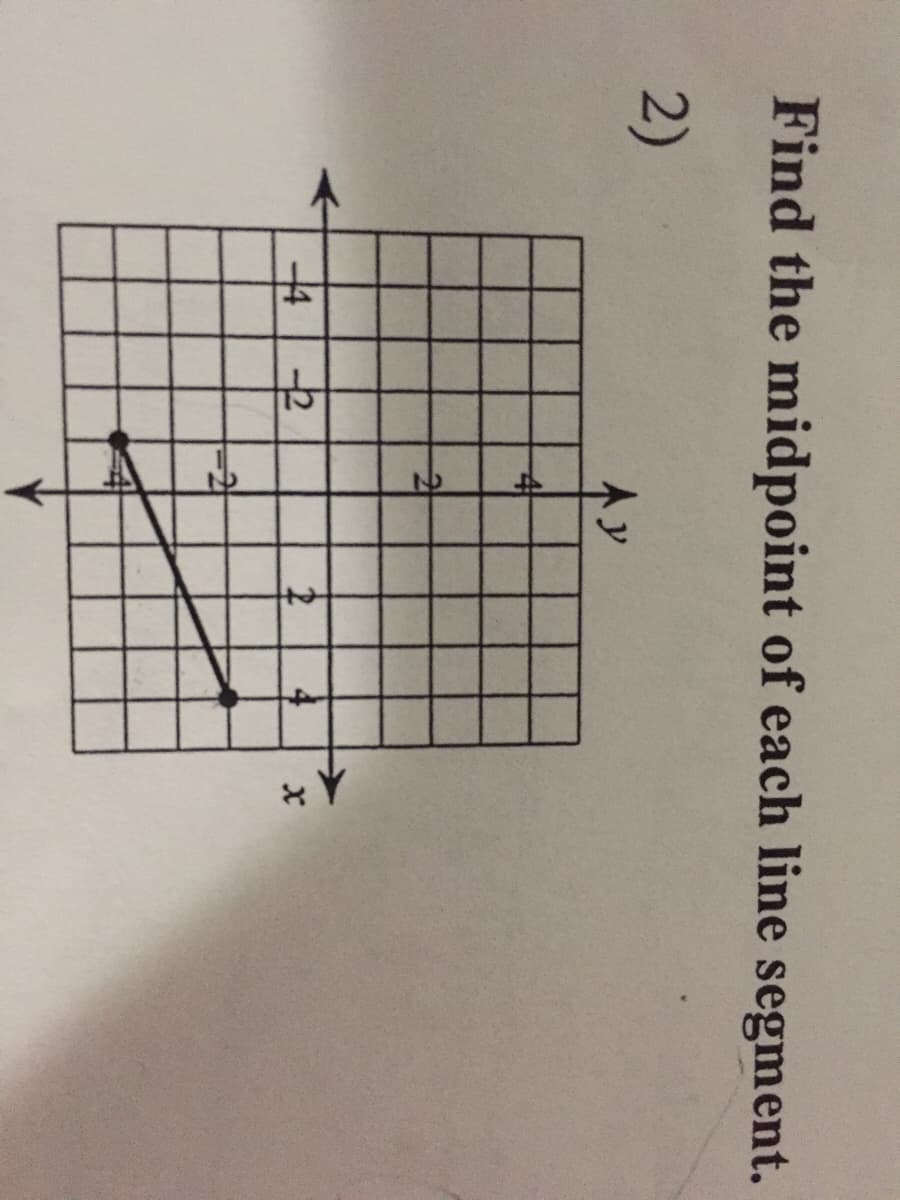 2)
Find the midpoint of each line segment.
2)
本y
4
