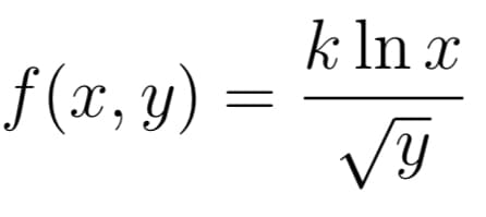 k In x
f (x, y) =
