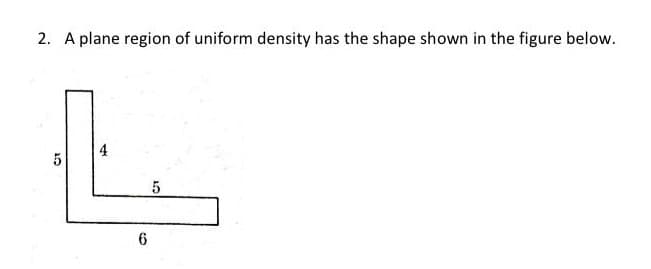 2. A plane region of uniform density has the shape shown in the figure below.
4
6.
