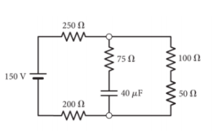 250 N
75 N
100 2
150 V
40 μF
50 Ω
200 N
