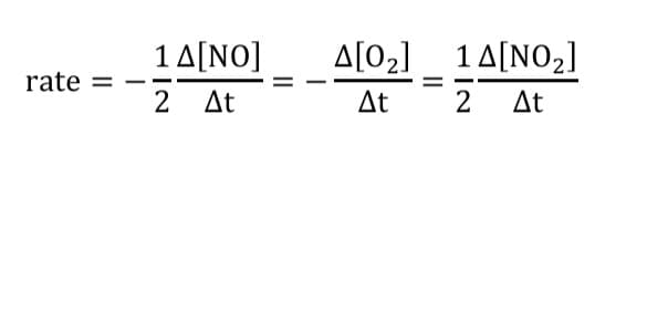 1 A[NO]
A[02]
1 A[NO2]
rate =
2Δt
Δt
2
At
