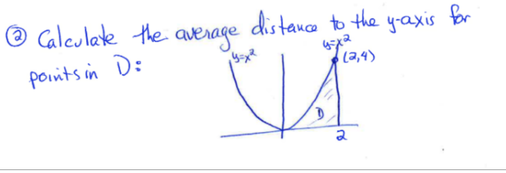 © Calculate the
distance to the
auerage
yraxis
for
poinits in D:
(2,4)
