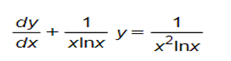 dy
1
1
+
dx
xInx Y=
x²Inx
