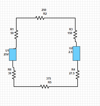 U1
25V
R1
50
R6
39
ww
250
R2
www
375
R5
www
R3
150
U2
2.5
M
R4
27.5
ww
