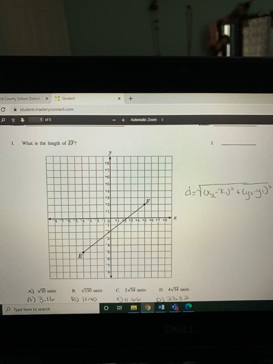 1.
What is the length of EF?
