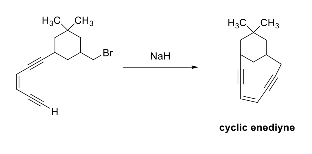 H3C CH3
H3C CH3
Br
NaH
H.
cyclic enediyne
