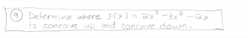 Determine where F(x) = ax? -3x -1ax
is concave up and concave down.
