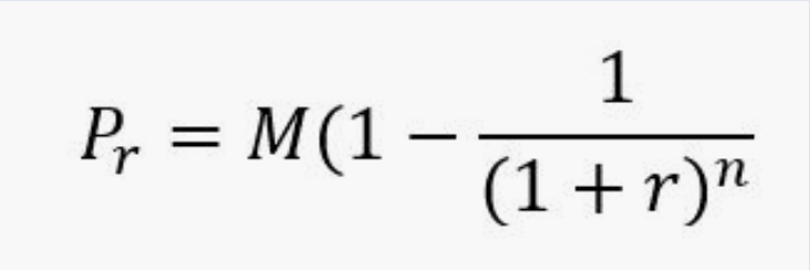 1
P, = M(1 –
(1+r)"
