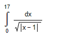 17
0
dx
√|x-1|