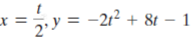 =y = -212 + 8t – 1
–21²
x%3D
