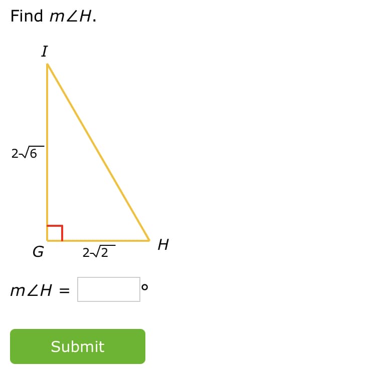 Find mZH.
I
2-/6
H
2-/2
mZH =
Submit
