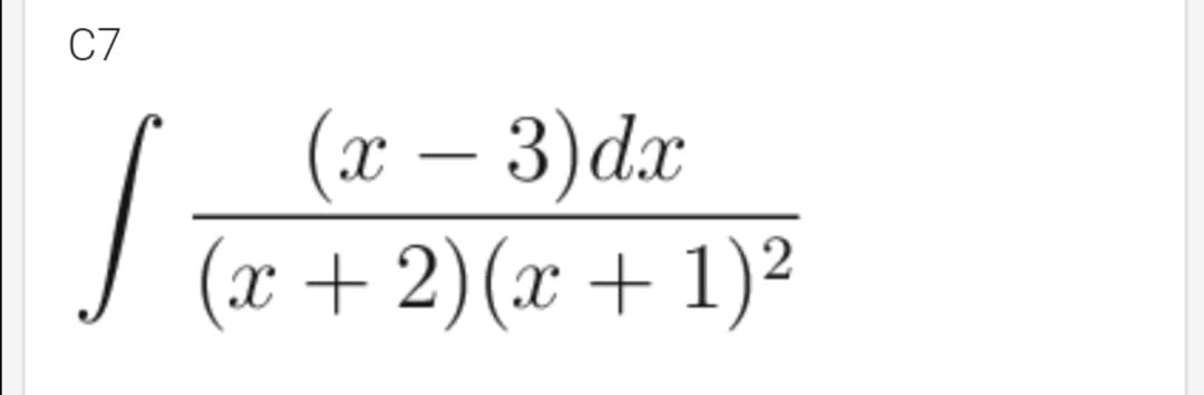 (х — 3)dx
J («+2)(х + 1)?
