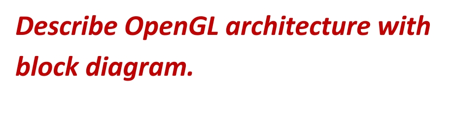 Describe OpenGL architecture with
block diagram.