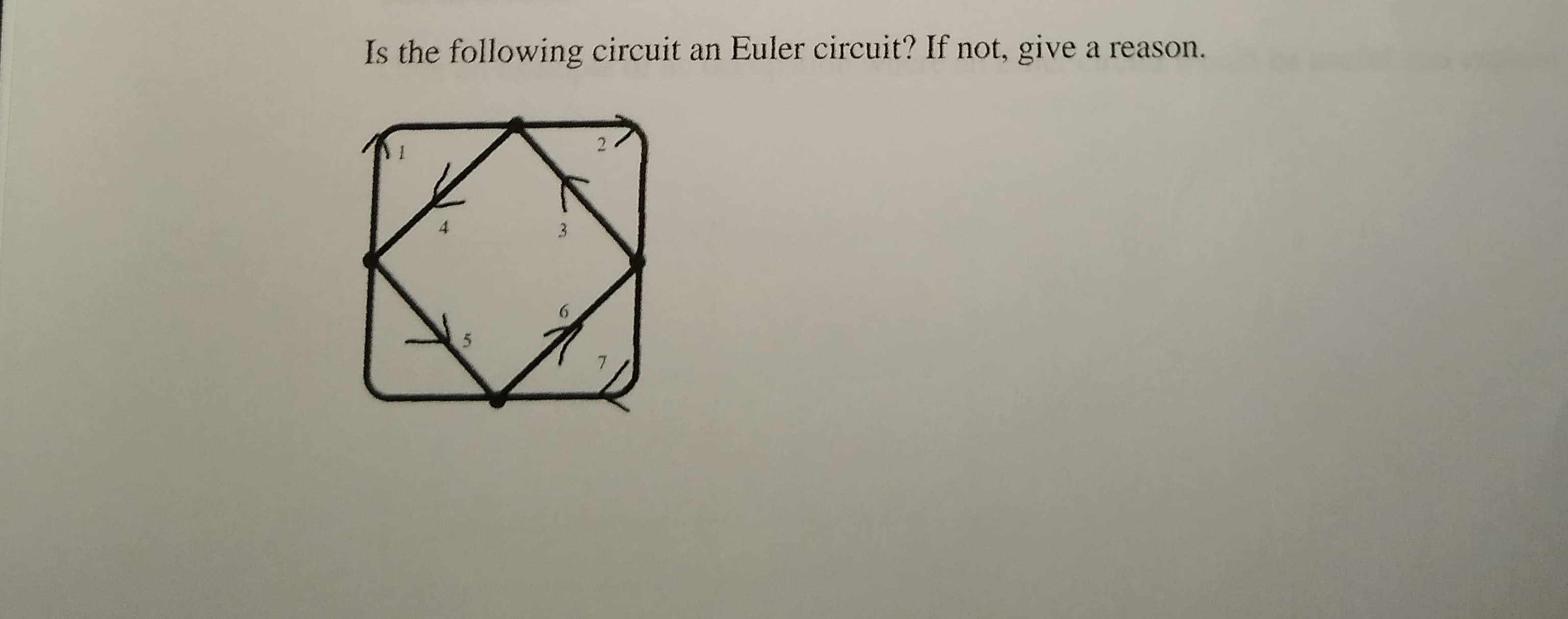 Is the following circuit an Euler circuit? If not, give a reason.
2.
7.
