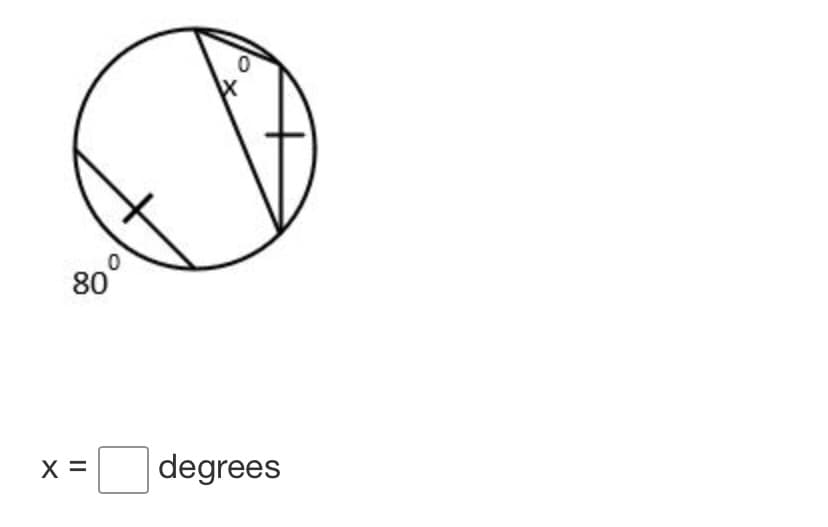 80°
X =
degrees
