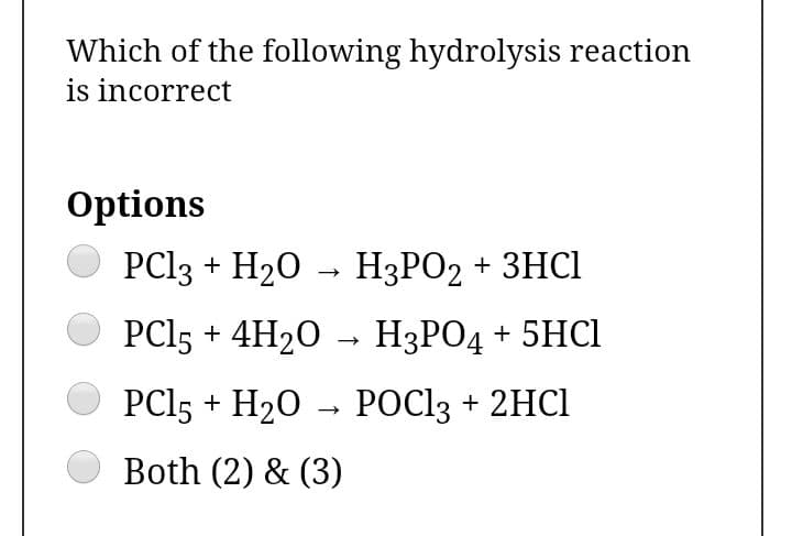 Which of the following hydrolysis reaction
is incorrect
