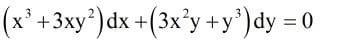 (x' +3xy²)dx +(3x²y+y')dy = (
