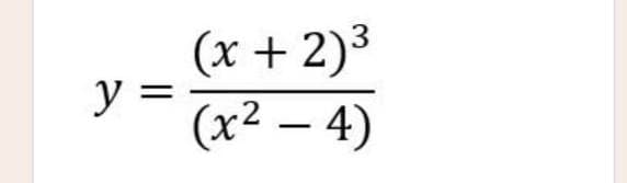 (x + 2)3
y =
(x² – 4)
