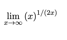 lim (x)¹/(2x)
x →∞